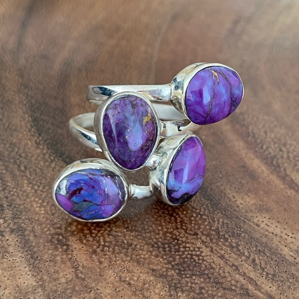 Purple Turquoise Sterling Silver Ring